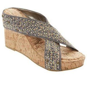 Corkys Summit Wedge Sandals Rhinestone Gray 10